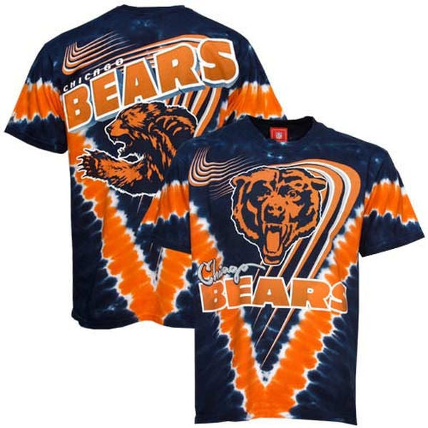 NFL, Shirts, Chicago Bears Nfl Orange Navy Blue Tie Dye Crewneck Shirt  Mens 2xl Xxl